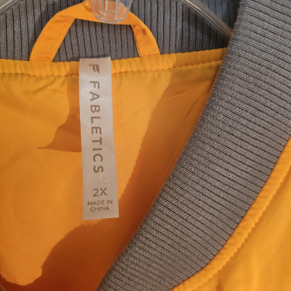 Fabletics Orange Bomber Jacket Lightweight Spring… - image 3